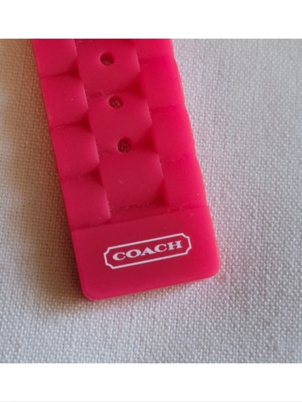 Coach Andee Pink Silicone Stainless Steel Quartz Watch NWOT Box Y2K